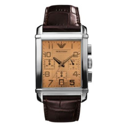 Klockarmband Armani AR0337 Läder Brun 24mm