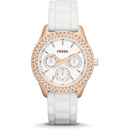 Klockarmband Fossil ES3454 Silikon Vit 18mm