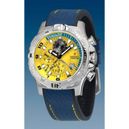Festina klockarmband F16183-6 Läder Blå 22mm + sömmar gul