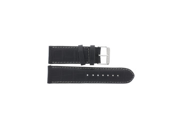 Klockarmband i äkta läder krokodilmönstrat svart WP-61324.24mm