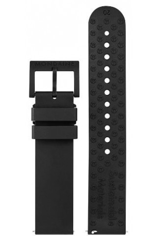 Klockarmband Mondaine MS1.41120.RB / MS1.41110.RB / BM20189 / 005143 Gummi Svart 20mm