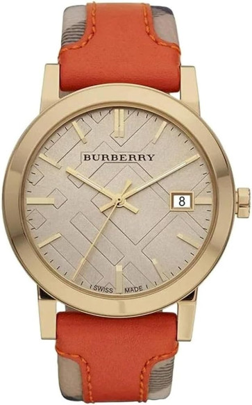 Klockarmband Burberry BU9016 Läder/Plastic Polykromi 20mm