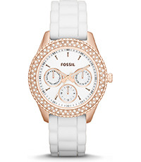Klockarmband Fossil ES3454 Silikon Vit 18mm