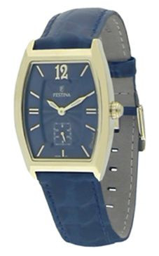Klockarmband Festina F16026-3 Läder Blå 18mm