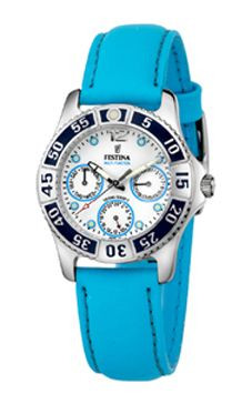 Klockarmband Festina F16039-1 Läder Blå 18mm