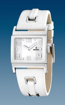 Klockarmband Festina F16475-1 / F16475-4 / F16325 Läder Vit 24mm
