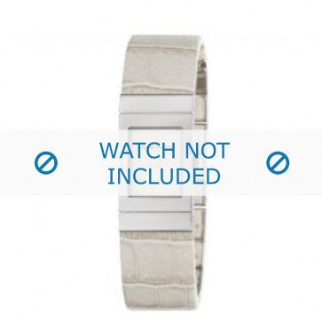 Armani klockarmband AR-5482 Krokodil läder Grädde vitt 18mm 