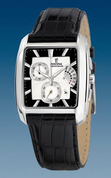 Klockarmband Festina F6728.1 Läder Svart 23mm