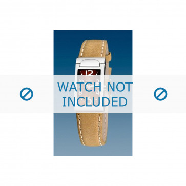 Festina klockarmband F16230 / F16230/40 F16230/4 Läder Beige 18mm + sömmar vitt