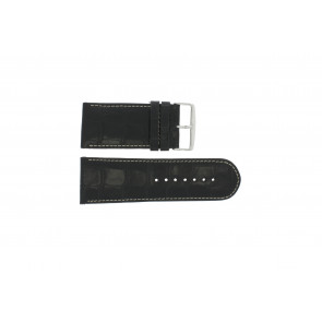 Klockarmband i äkta läder krokodilmönstrat svart WP-61324.32mm