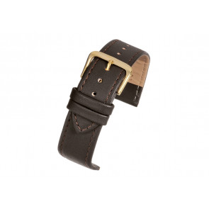 Klockarmband Universell X105SDB Läder Mörk brun 20mm