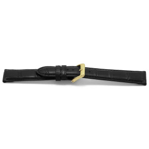 Klockarmband Universell G148G Läder Svart 20mm