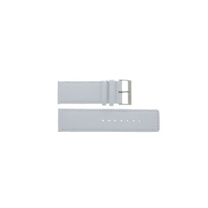 Klockarmband I505 Läder Vit 24mm + sömmar vitt