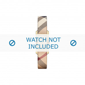 Klockarmband Burberry BU9509 / BU9508 Läder Gräddvit / Beige / Elfenben 14mm